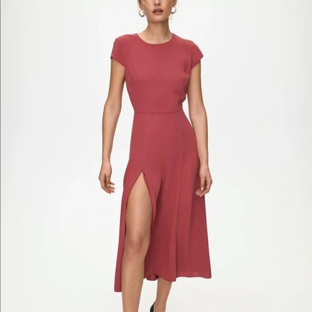 Aritzia Babaton Hamptons Midi Dress Fresco Pink Size 4 - Picture 3 of 8